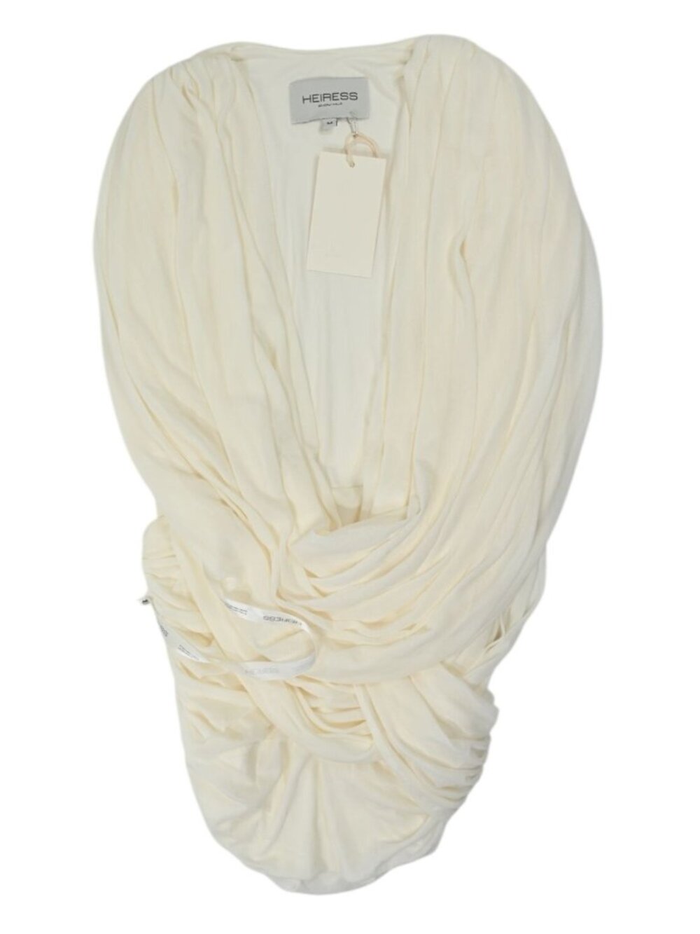 Heiress The Plunge Drape Top in Ivory